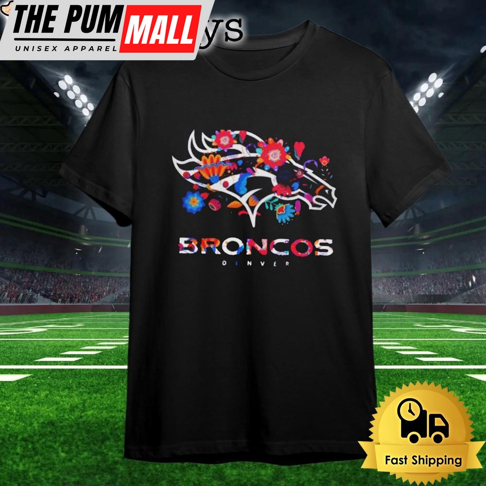 Denver Broncos Dia De Los Muertos T Shirt