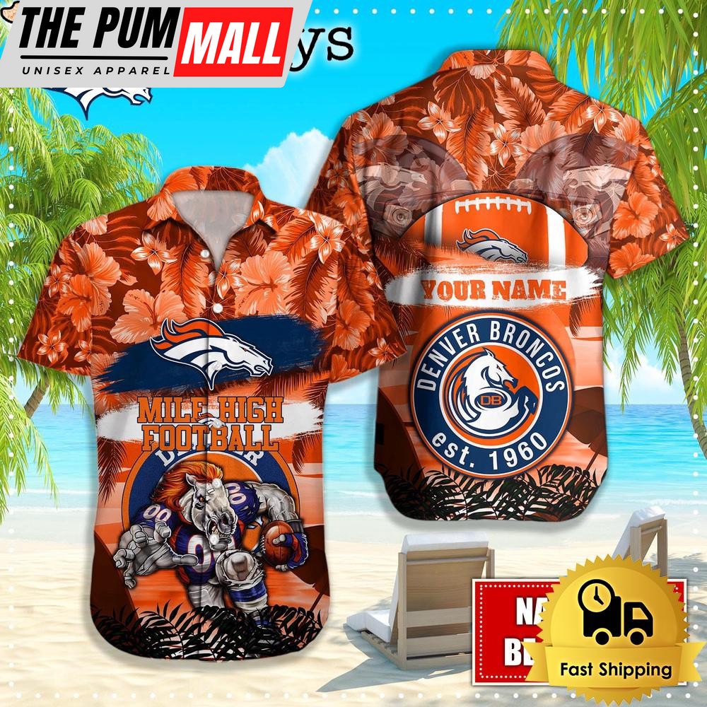 Denver Broncos Mascot Football Hawaiian Shirt, NFL Aloha Shirts