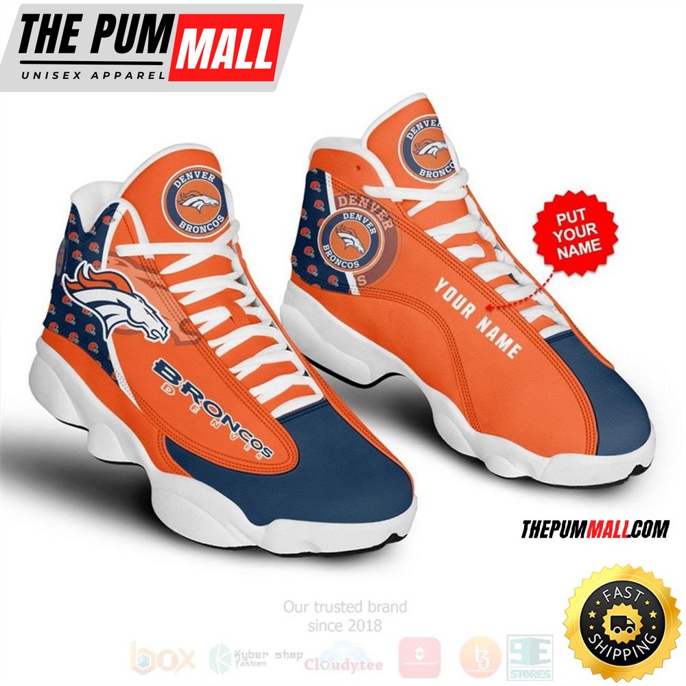 Denver Broncos Nfl Custom Name Air Jd 13 Shoes