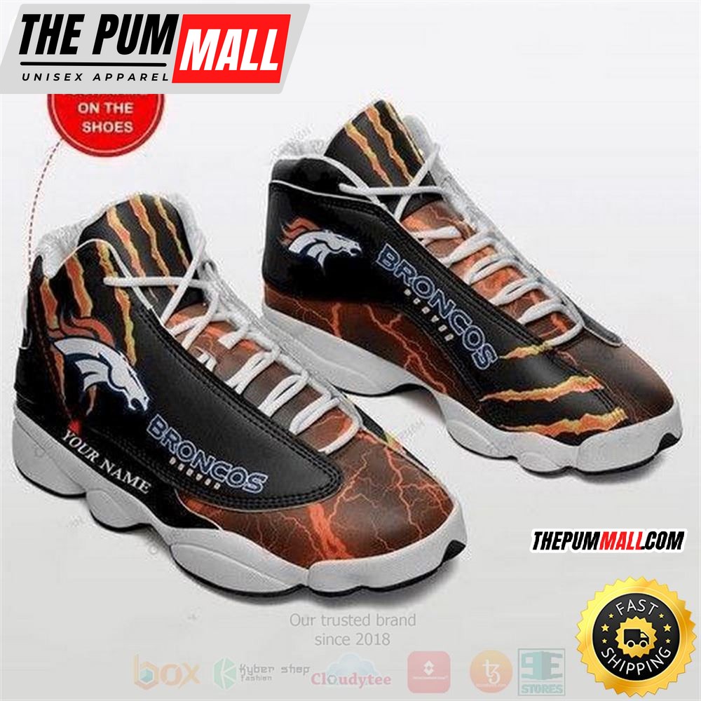 Denver Broncos Nfl Football Teams Custom Name Air Jd 13 Shoes