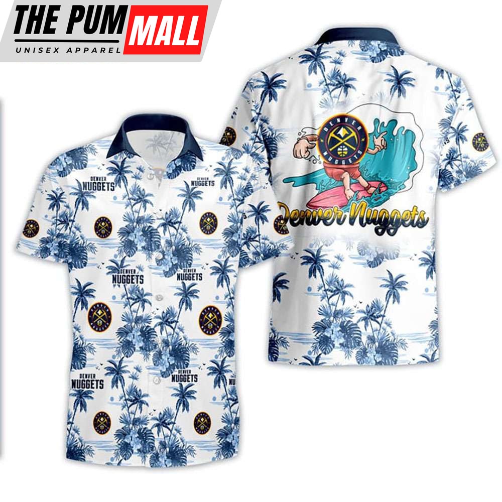 Denver Nuggets Team Logo Palm Trees Basketball Hawaiian Shirt