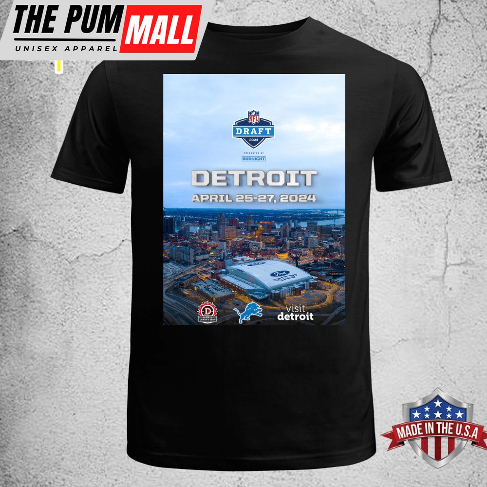 Detroit For The NFL Draft 2025 Black T-shirt