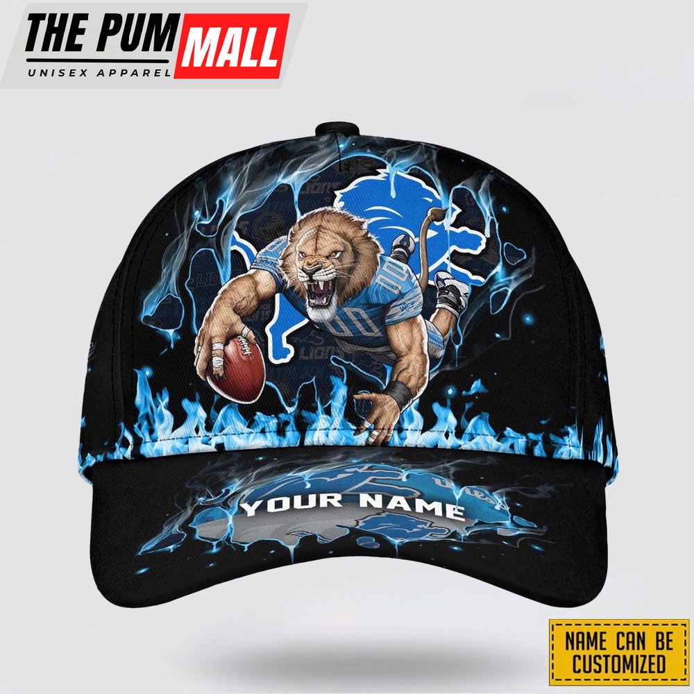 Detroit Lions All Over Printed Nfl Baseball Caps Custom Name Caps Limited Edition Gift