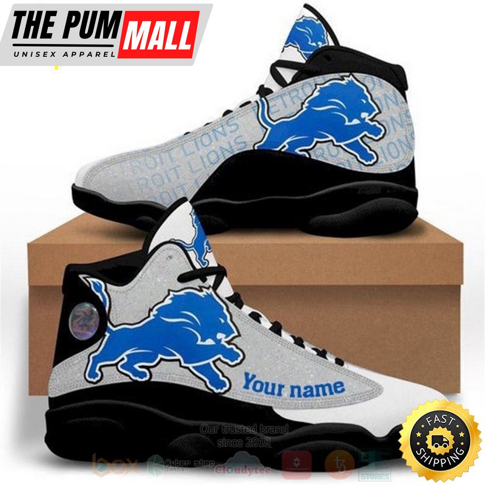 Detroit Lions Football Nfl Custom Name Air Jd 13 Shoes