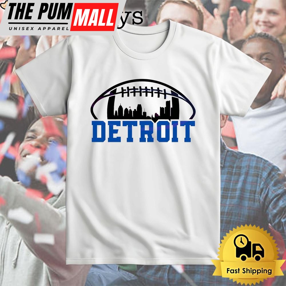 Detroit Lions Football Superbowl City Skyline T Shirt