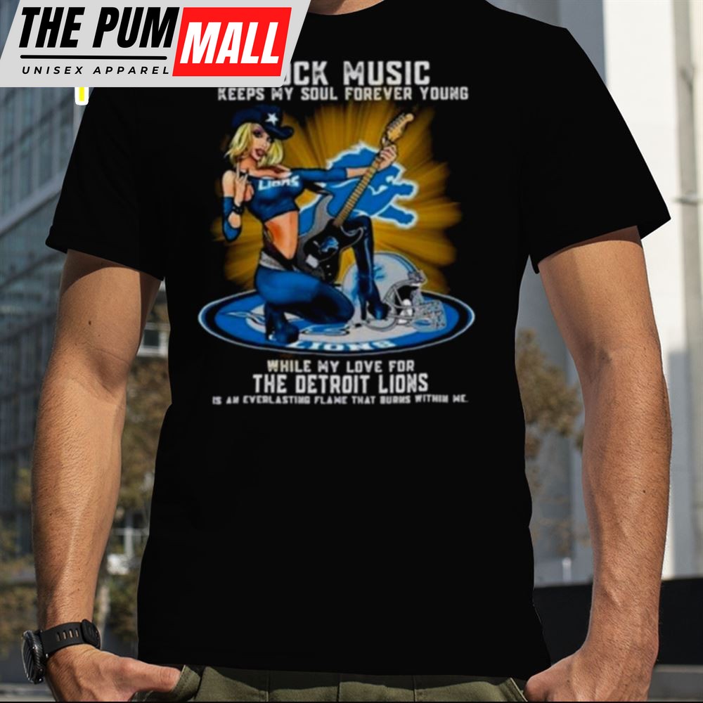 Detroit Lions Rock Music Keep My Soul Forever Young 2025 Shirt