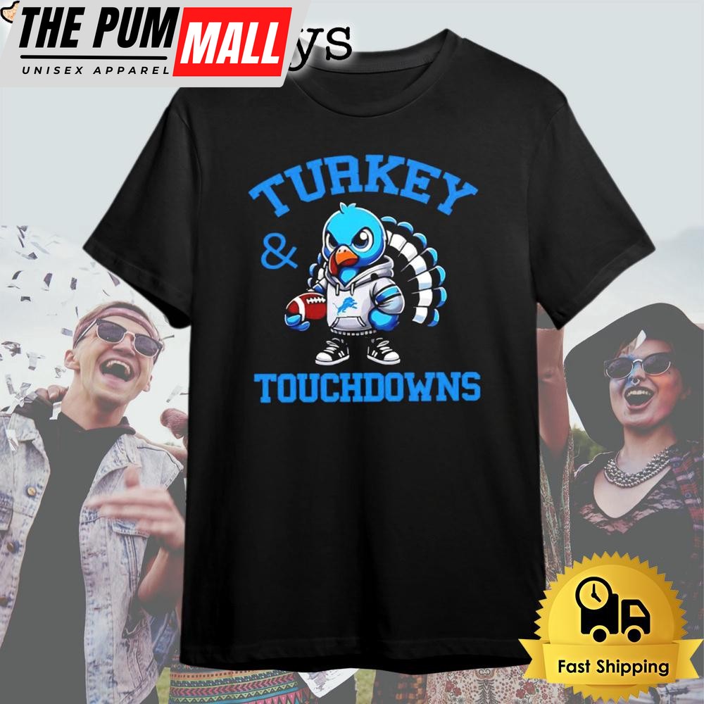 Detroit Lions Turkey Wearing Touchdowns 2024 T Shirt