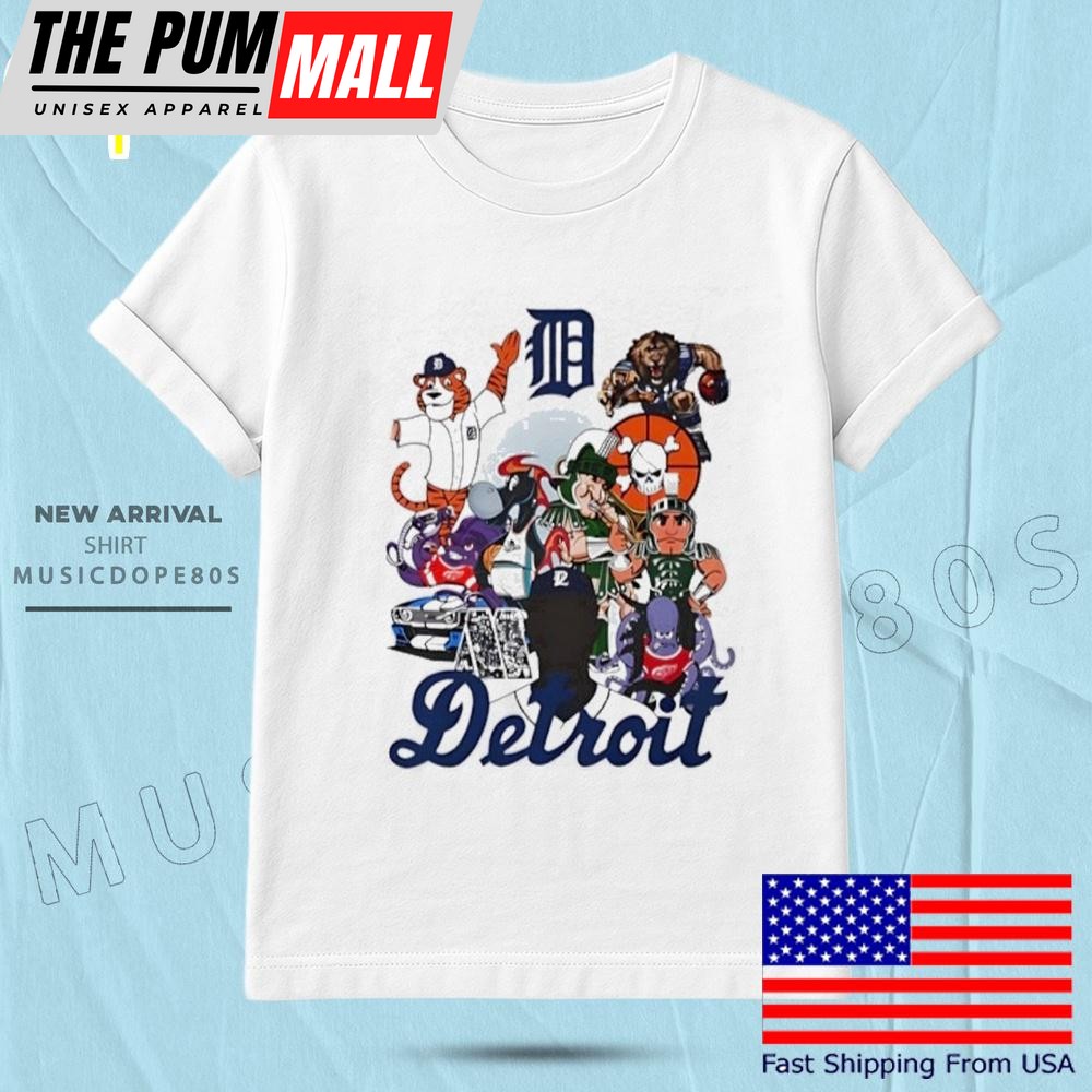 Detroit Mascots Sports Team T Shirt