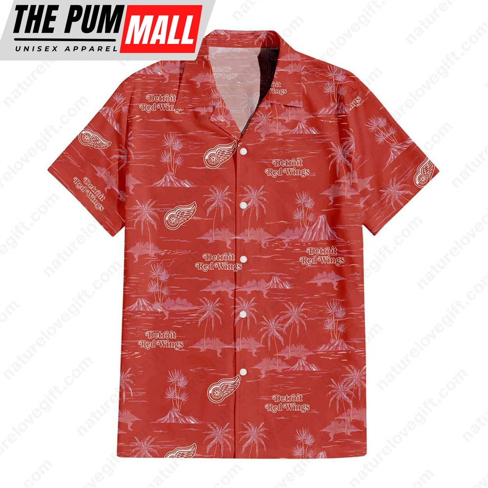 Detroit Red Wings Palm Island Hawaiian Shirt
