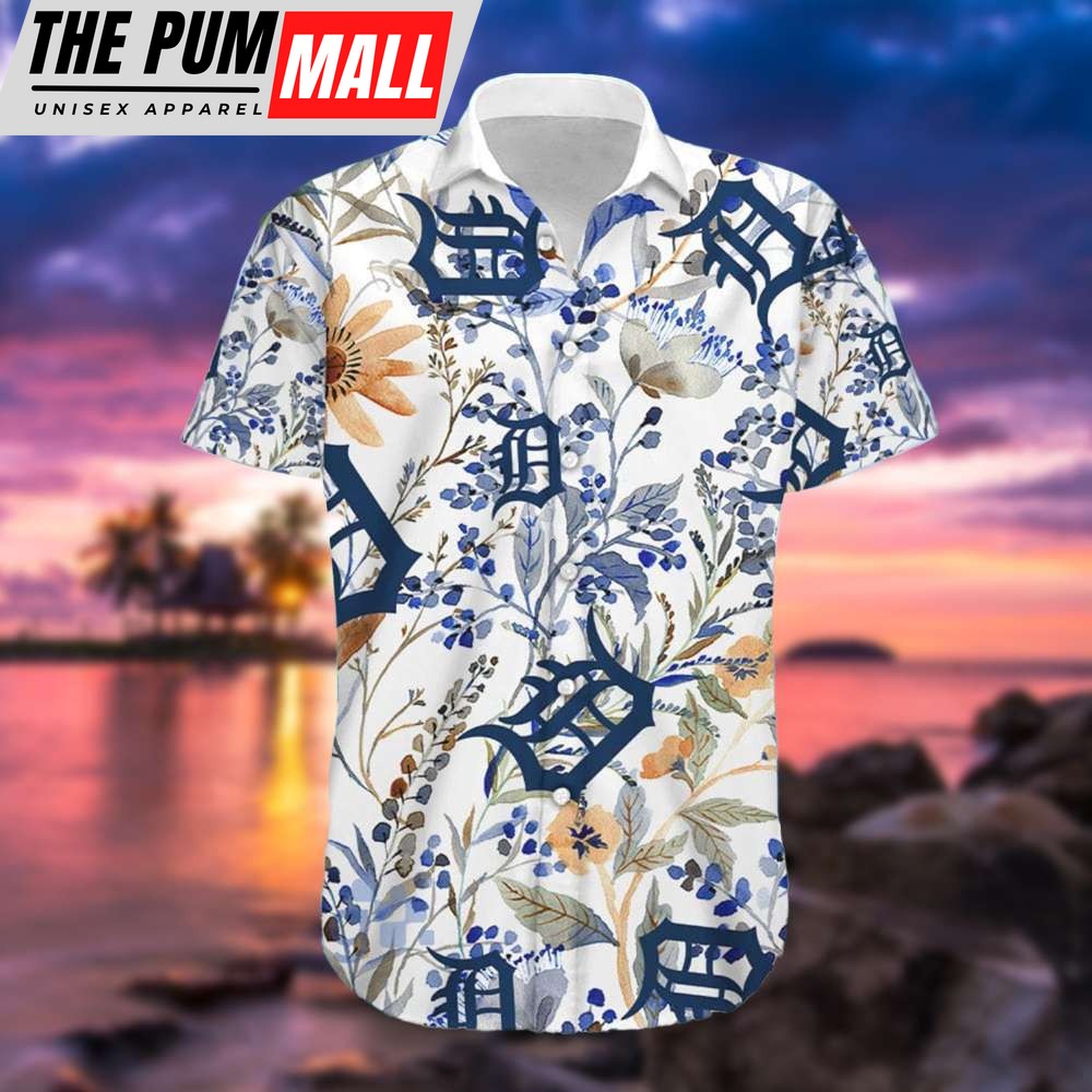 Detroit Tigers Logo Aloha Shirt, Tigers MLB Flower Tropical for Baseball Lovers