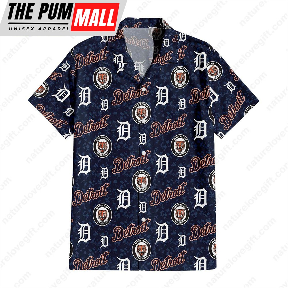 Detroit Tigers Team Logo Old Navy Hawaiian Shirt