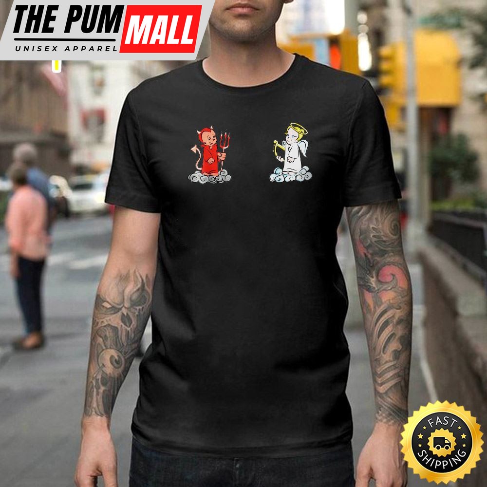 Devil Angel Valentine Funny Graphic Tees Women Or Men Happy Valentines Day Unisex T-shirt