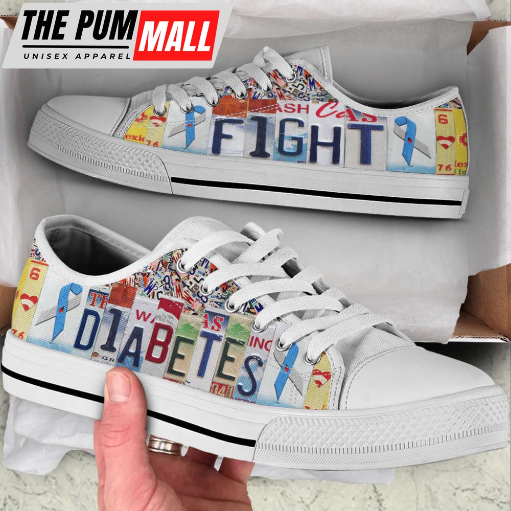 diabetes-fight-shoes-license-plates-low-top-shoes-canvas-shoes-yr4rui91 Diabetes Fight Shoes License Plates Low Top Shoes Canvas Shoes