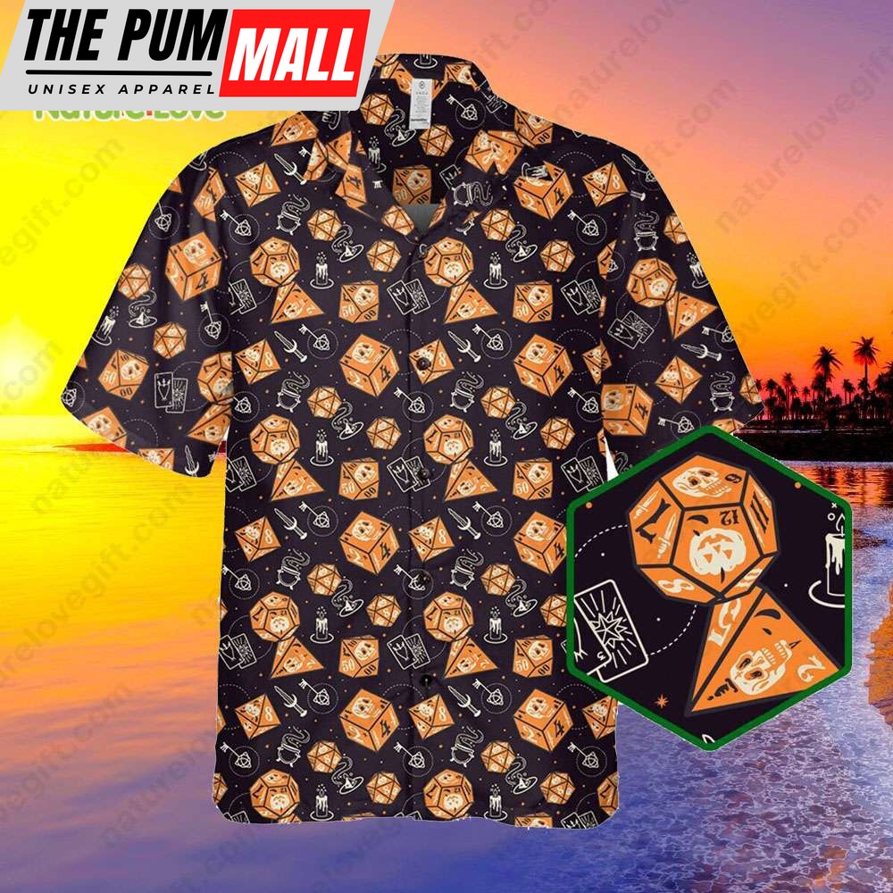 Dice Mystic Halloween Hawaiian Shirt DnD Dungeon and Dragon DM Master Gift