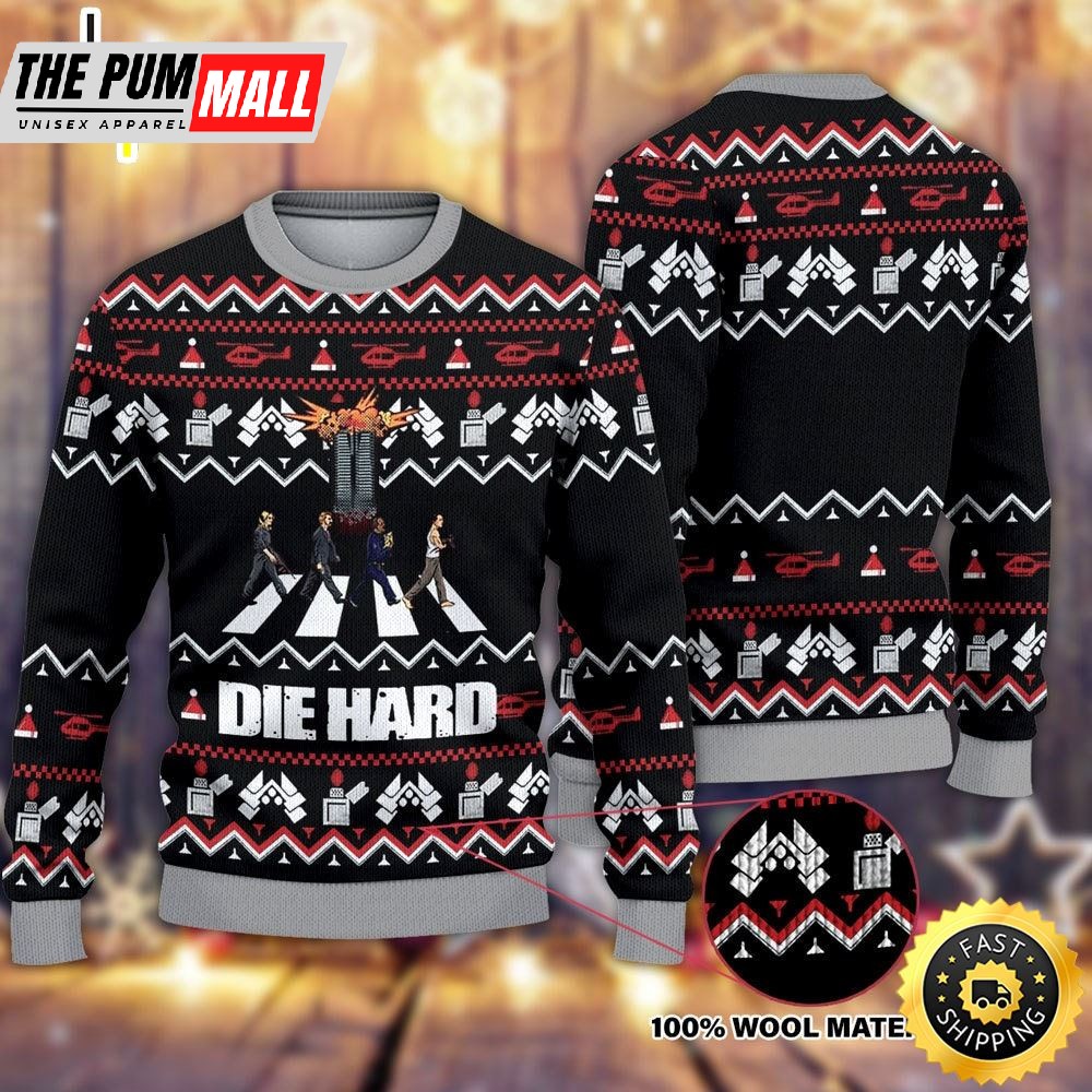 Die Hard Aber Road Ugly Christmas Sweater
