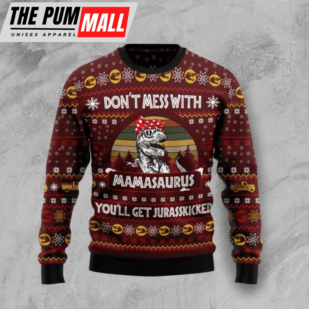 Dinosaur Mom Ugly Christmas Sweater – Sweatshirt Gift For Christmas Day