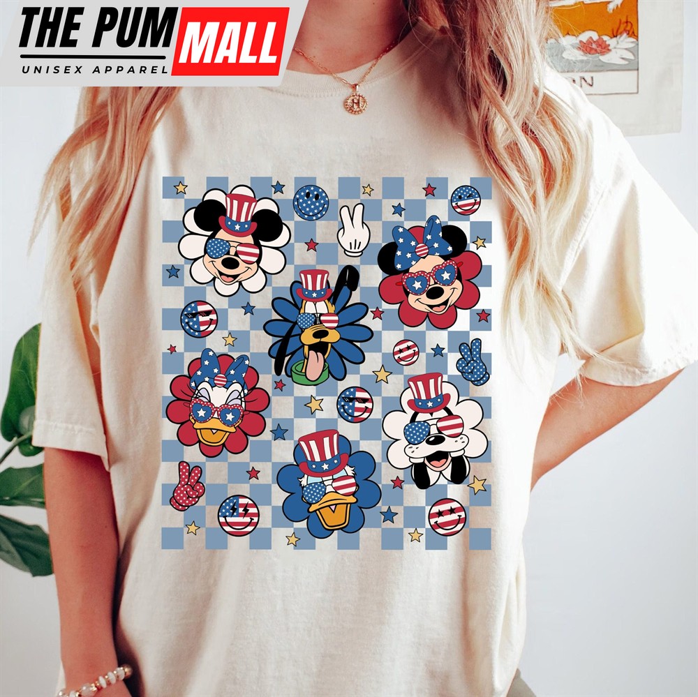 Disney 4th Of July Independence Retro Mickey And Friends Shirt