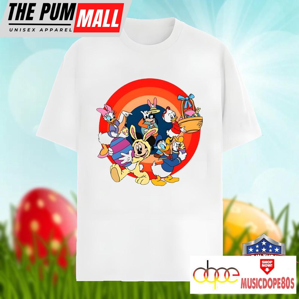 Disney Characters With Easter Eggs Bunny Unisex Shirt