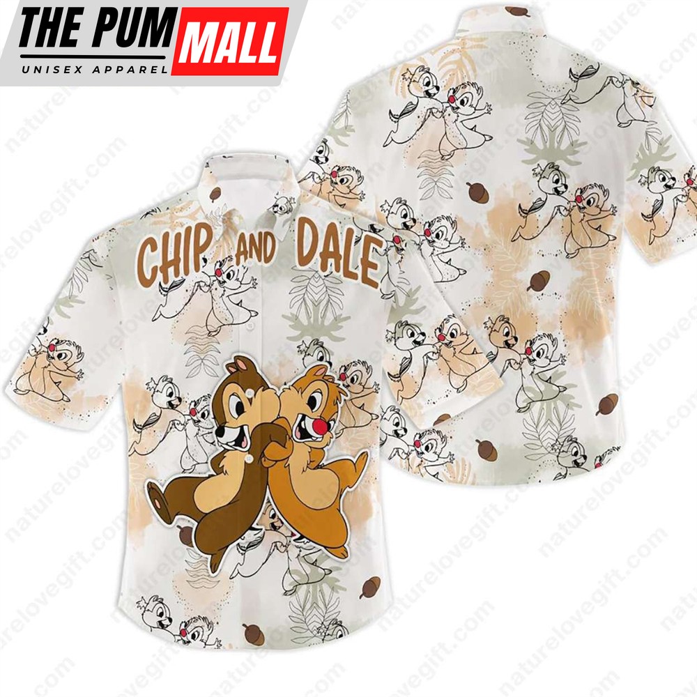 Disney Chip And Dale Hawaiian Shirt Vintage Hawaii Aloha Shirts
