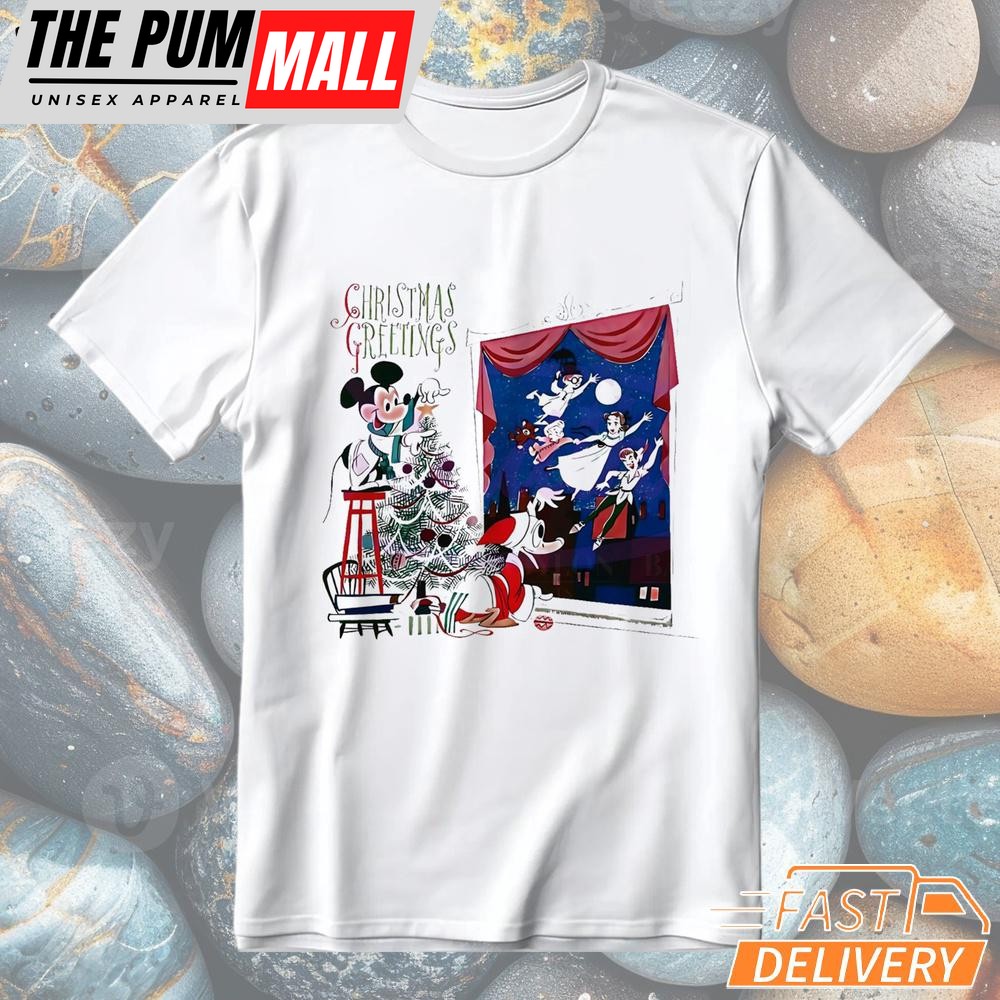 Disney Christmas Mickey Donald Duck Peter Pan T-Shirt