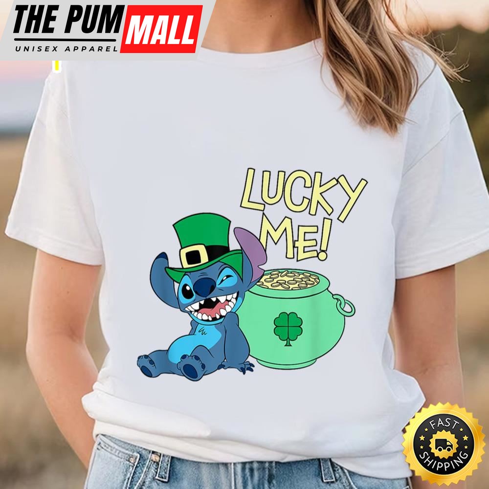 Disney Lilo And Stitch Lucky Me Stitch St Patrickâ€™s Day T-Shirt