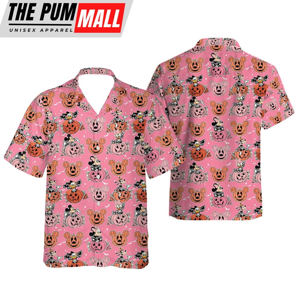 Disney Mickey And Friends Pumpkin Halloween Hawaii Shirt for Family Halloween Costume
