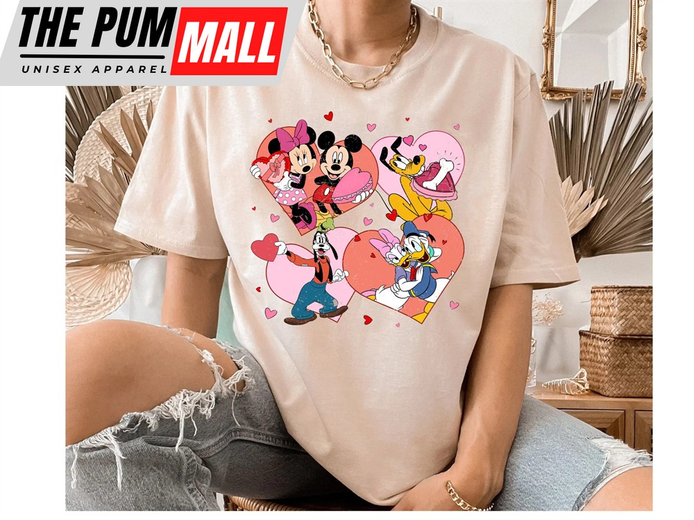 Disney Mickey And Friends Valentines Day Matching Tee Sweatshirt