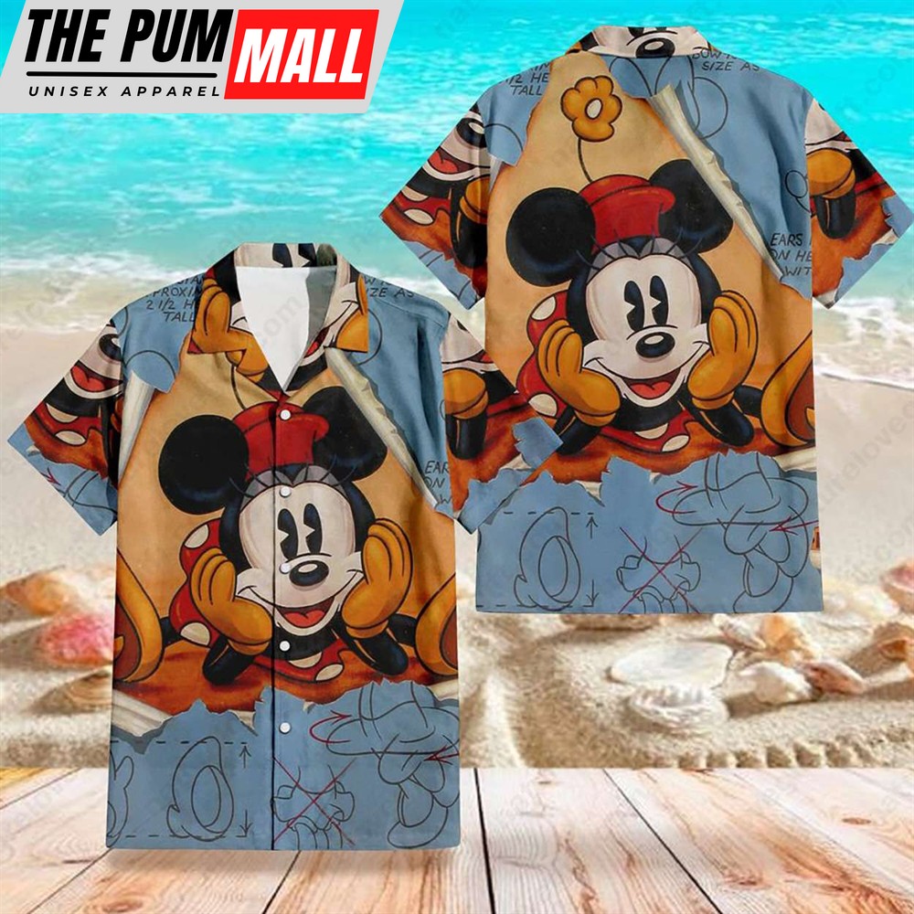 Disney Minnie Hawaiian Shirt Vintage Mickey Friend Aloha Shirts