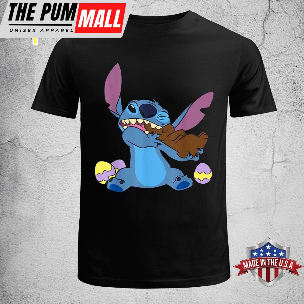 Disney Stitch Eats Chocolate Bunny Easter Disney Easter Shirt