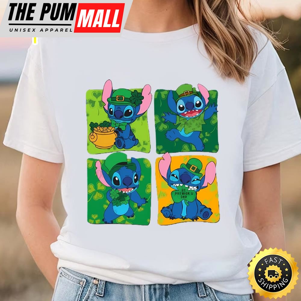 Disney Stitch St. Patricks Day Irish Shamrock Shirt
