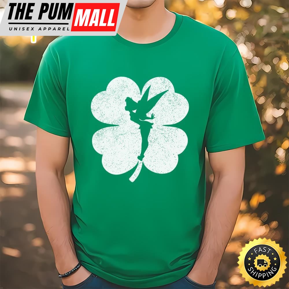 Disney Tinker Bell Shamrock Silhouette St. Patricks Day T-Shirt