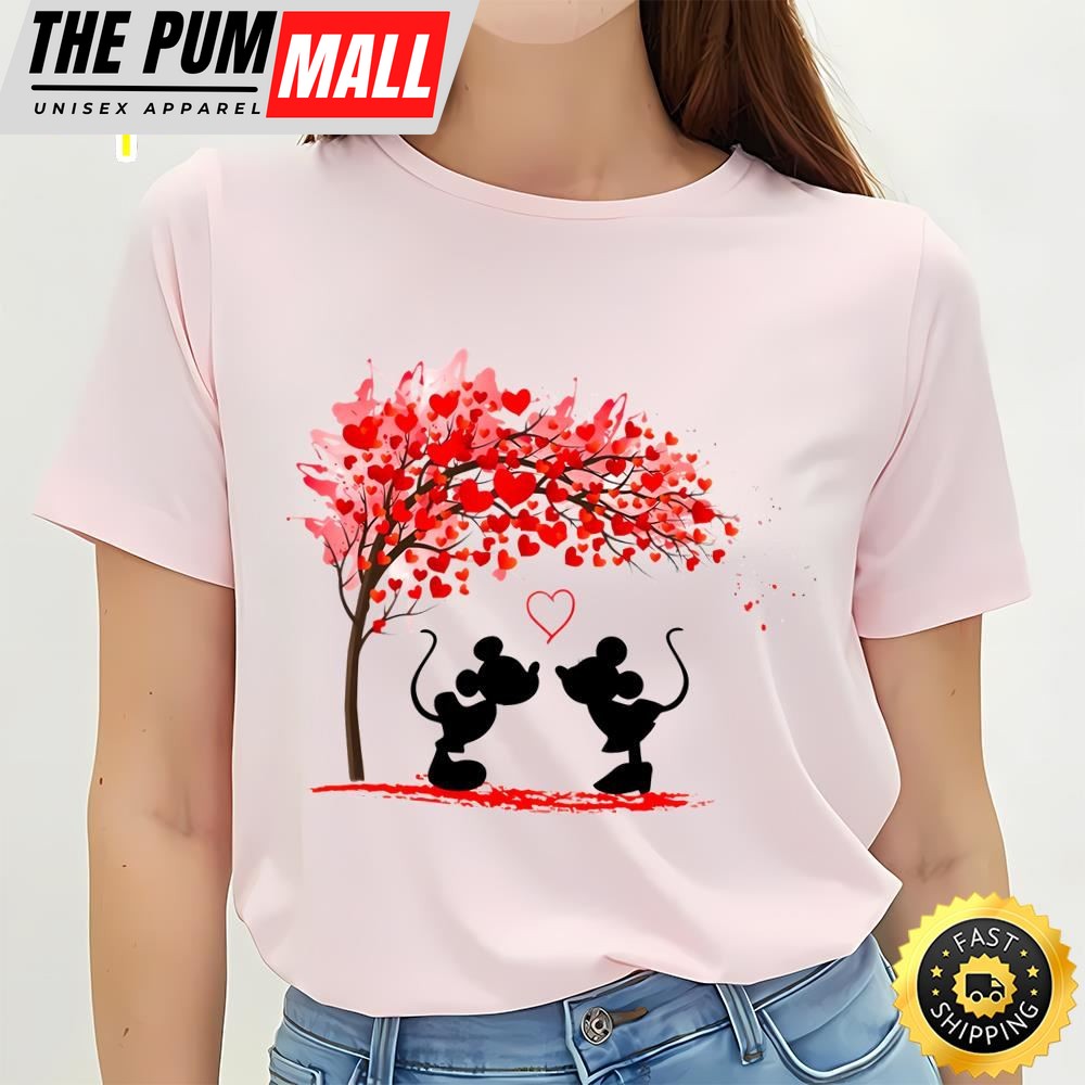Disney Valentines Minnie Mickey Valentine Tree Shirt