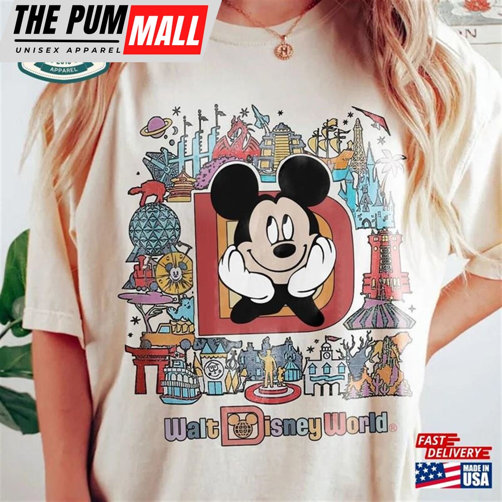 Disney Vintage Group Shirts World Tour Shirt Mickey Mouse Unisex Classic
