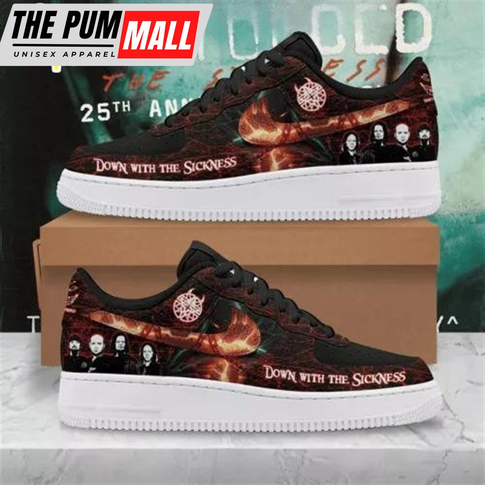 Disturbed Down With The Sickness 2024 Celebrating 25th Anniversary Air Force 1 Shoes