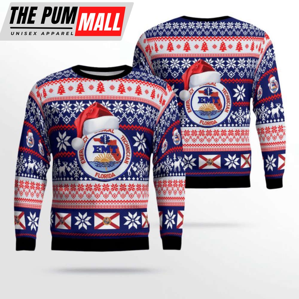 Dlsi1011bc10 Florida Emt Christmas Sweater 3d