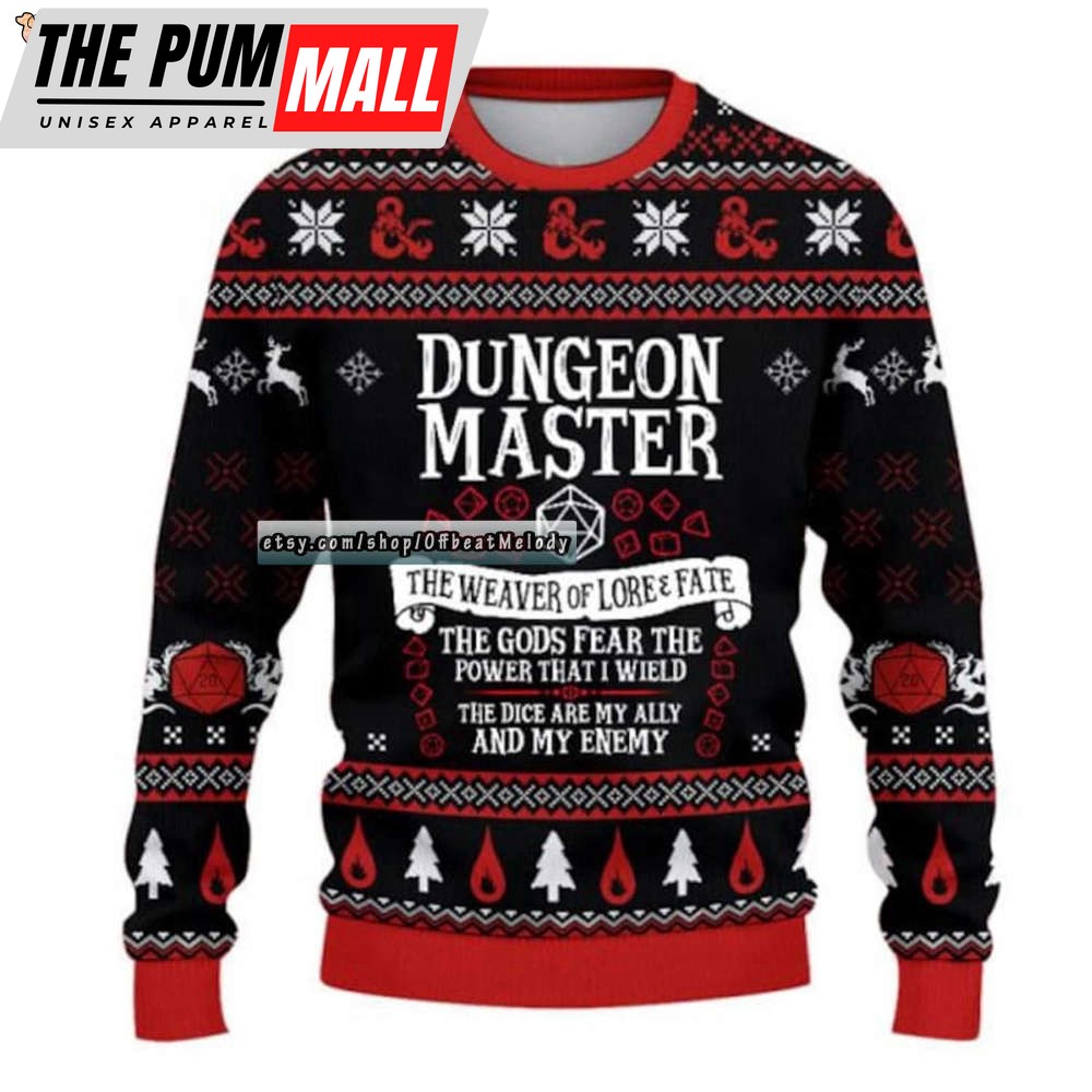 DnD Christmas Ugly Sweater, DnD Class Christmas Ugly Sweater Over Print, Dungeons and Dragons Ugly Christmas Sweater 3D Hoodie Sweatshirt