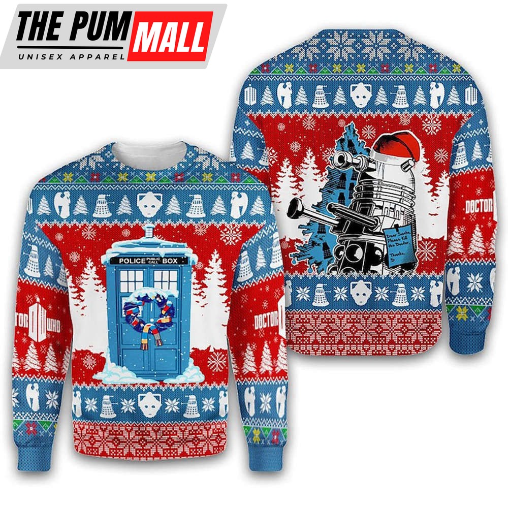 Doctor Who Merry Christmas Ugly Sweater, Perfect Sweater For Christmas