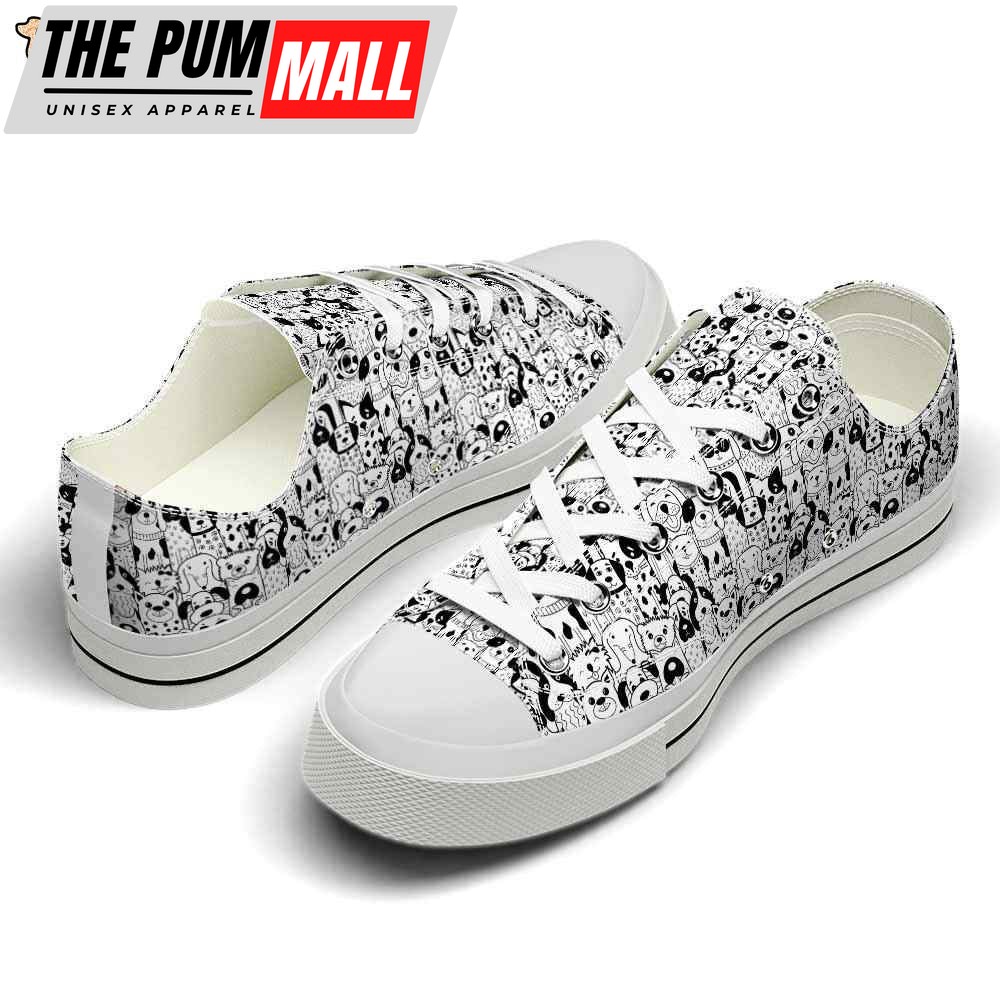 dog-black-white-doodle-pattern-low-top-shoes-happy-international-dog-day-canva-t0toc1gf Dog Black White Doodle Pattern Low Top Shoes – Happy International Dog Day Canvas Sneaker – Owners Gift Dog Breeders