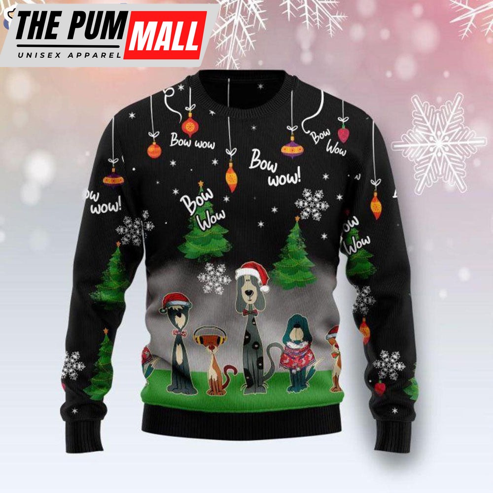 Dog Bow Wow Funny Gift Ugly Christmas Sweater – Gifts For Dog Lovers