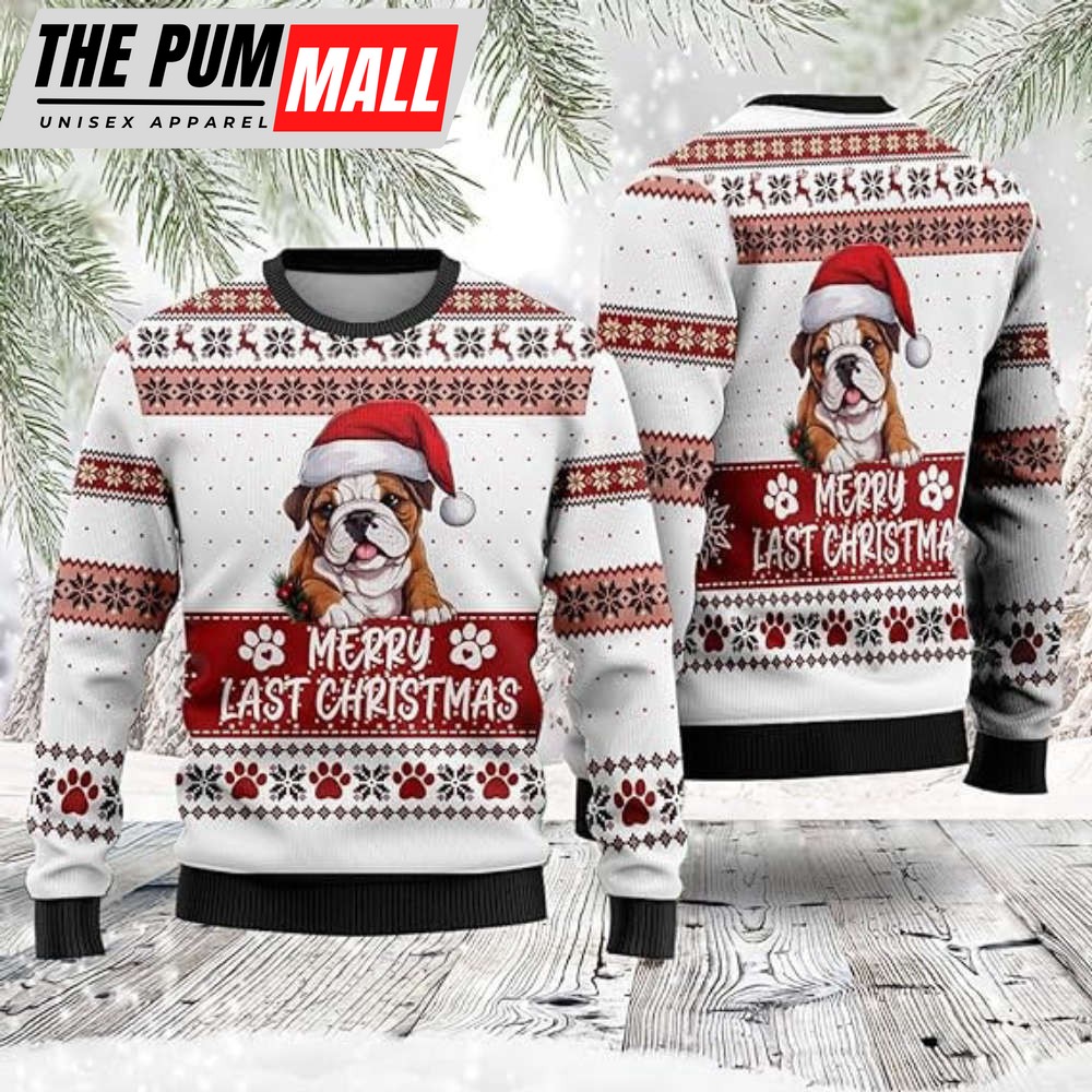 Dog Christmas Sweaters, Bulldog Ugly Christmas Sweater, Gift For Dog L:over