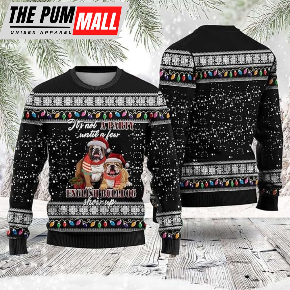 Dog Christmas Sweaters For Women, Bulldog Crewneck Sweatshirt For Dog Lover