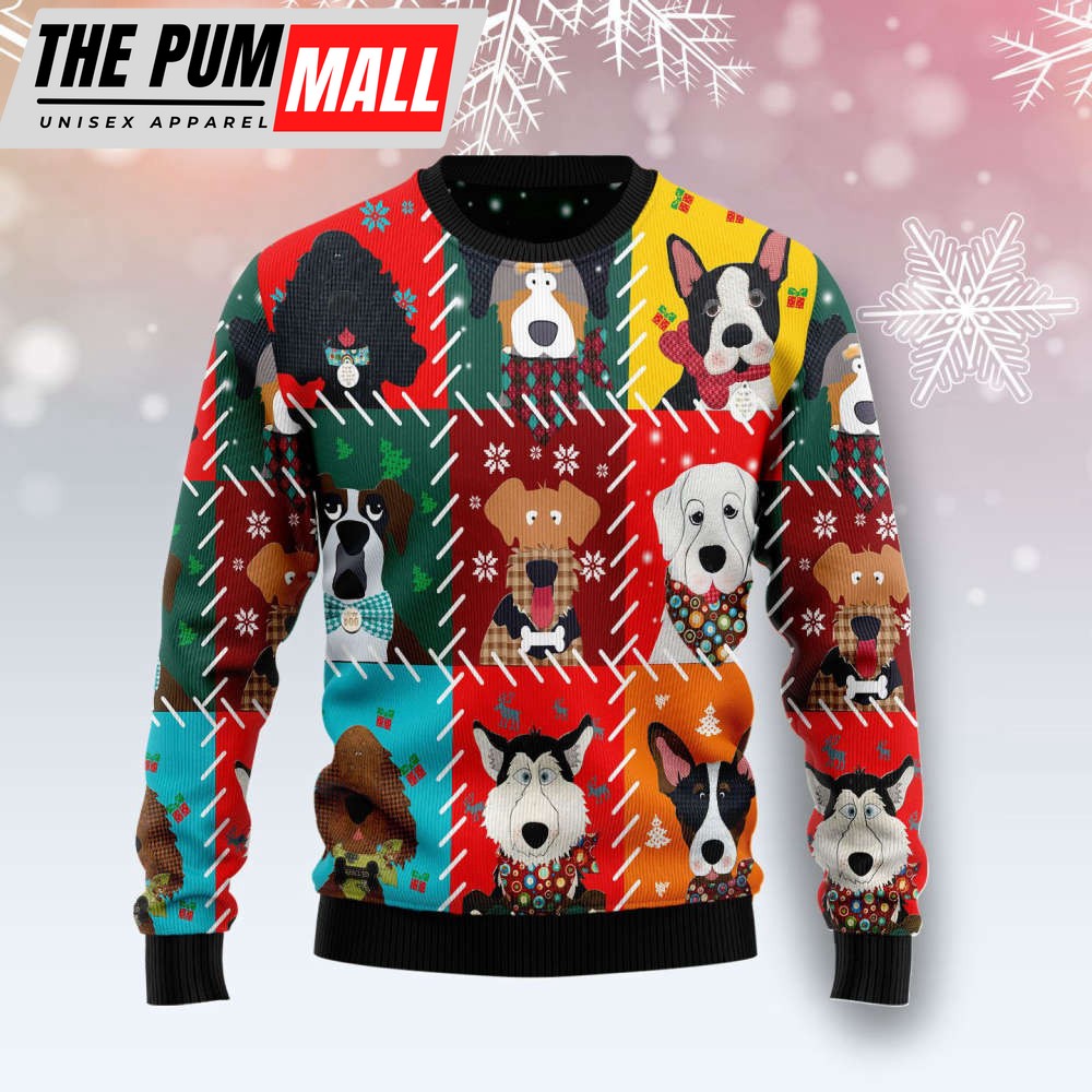 Dog Face Ugly Christmas Sweater, Gift For Christmas, Unisex Crewneck Sweater