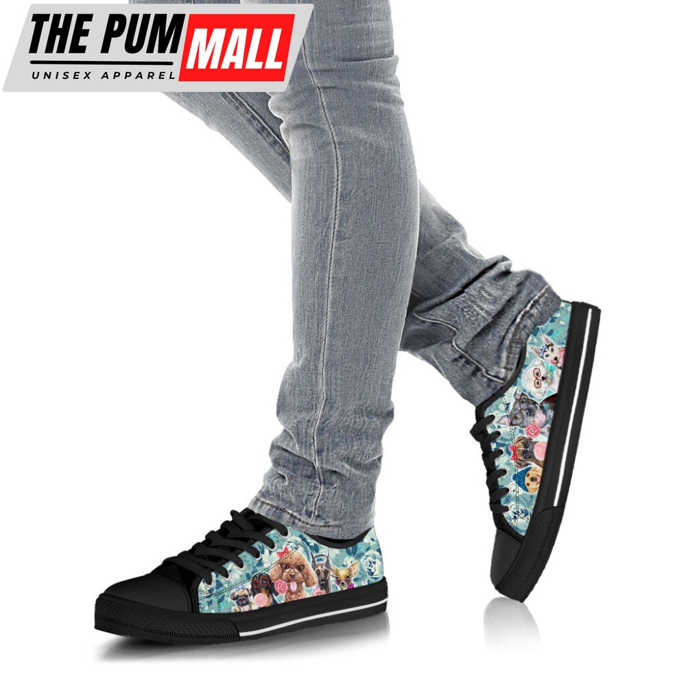 dog-flowers-pattern-low-top-shoes-canvas-sneakers-casual-shoes-qyfxu5dk Dog Flowers Pattern Low Top Shoes Canvas Sneakers Casual Shoes