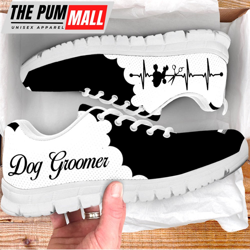 Dog Groomer Shoes Cloudy Black White Sneaker Walking Shoes – Best Shoes For Dog Lover – Best Gift For Dog Mom