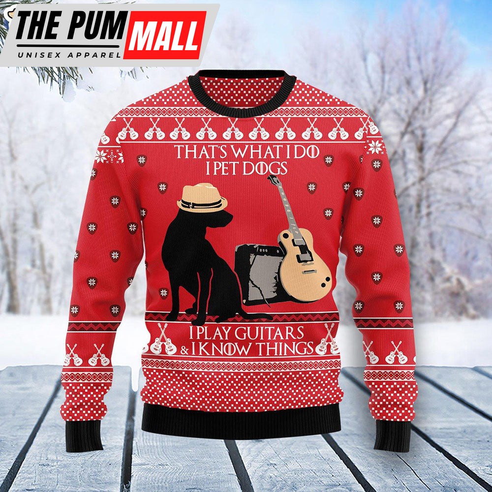 Dog Guitar Christmas Gift Ugly Christmas Sweater – Xmas Gifts For Him or Her