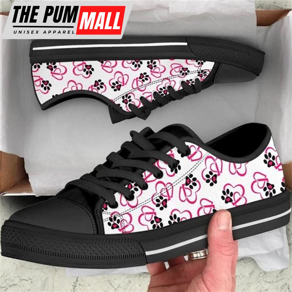 Dog Heart Patterns Canvas Low Top Shoes – Low Top Shoes Mens, Women