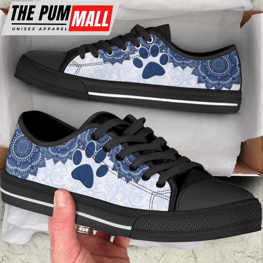 dog-lover-mandala-paw-low-top-shoes-canvas-sneakers-casual-shoes-a6ng0t0h Dog Lover Mandala Paw Low Top Shoes Canvas Sneakers Casual Shoes