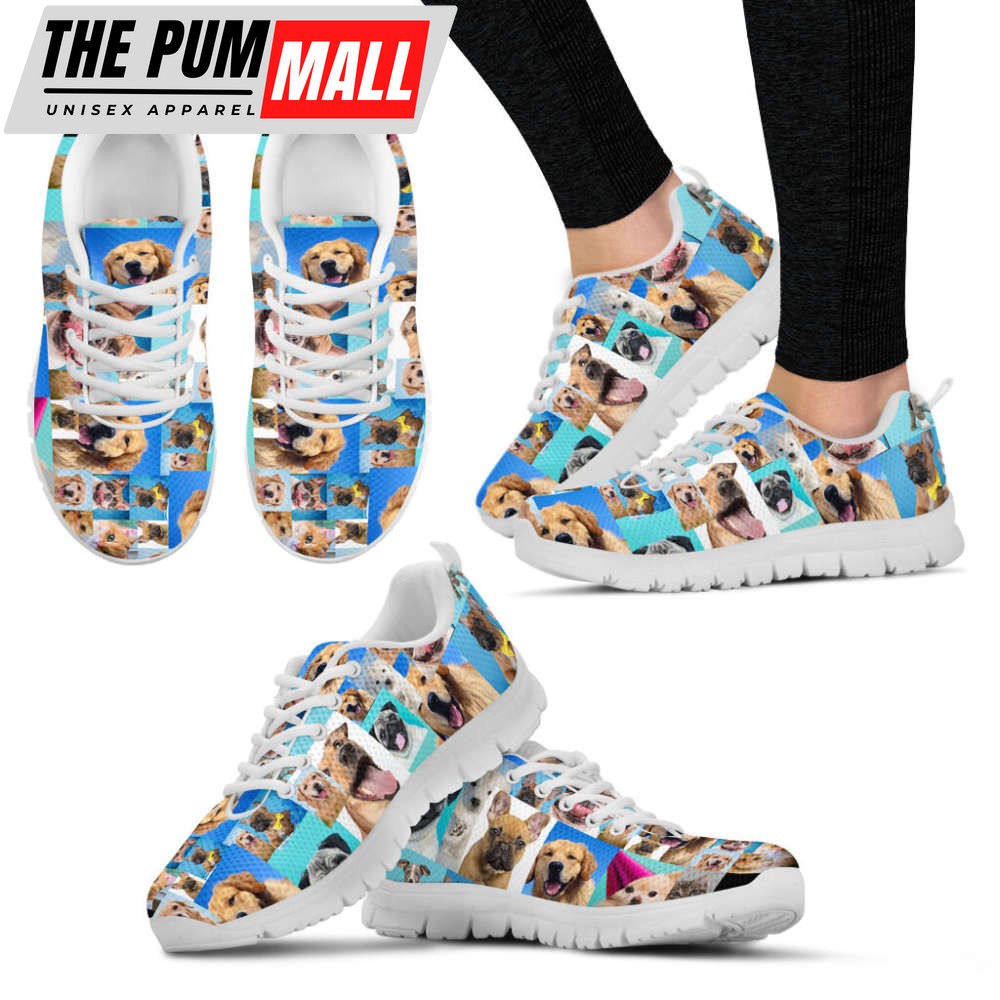 Dog Lover Shoes Dog Face Shape Sneakers Walking Running Lightweight Casual Shoes For Pet Lover