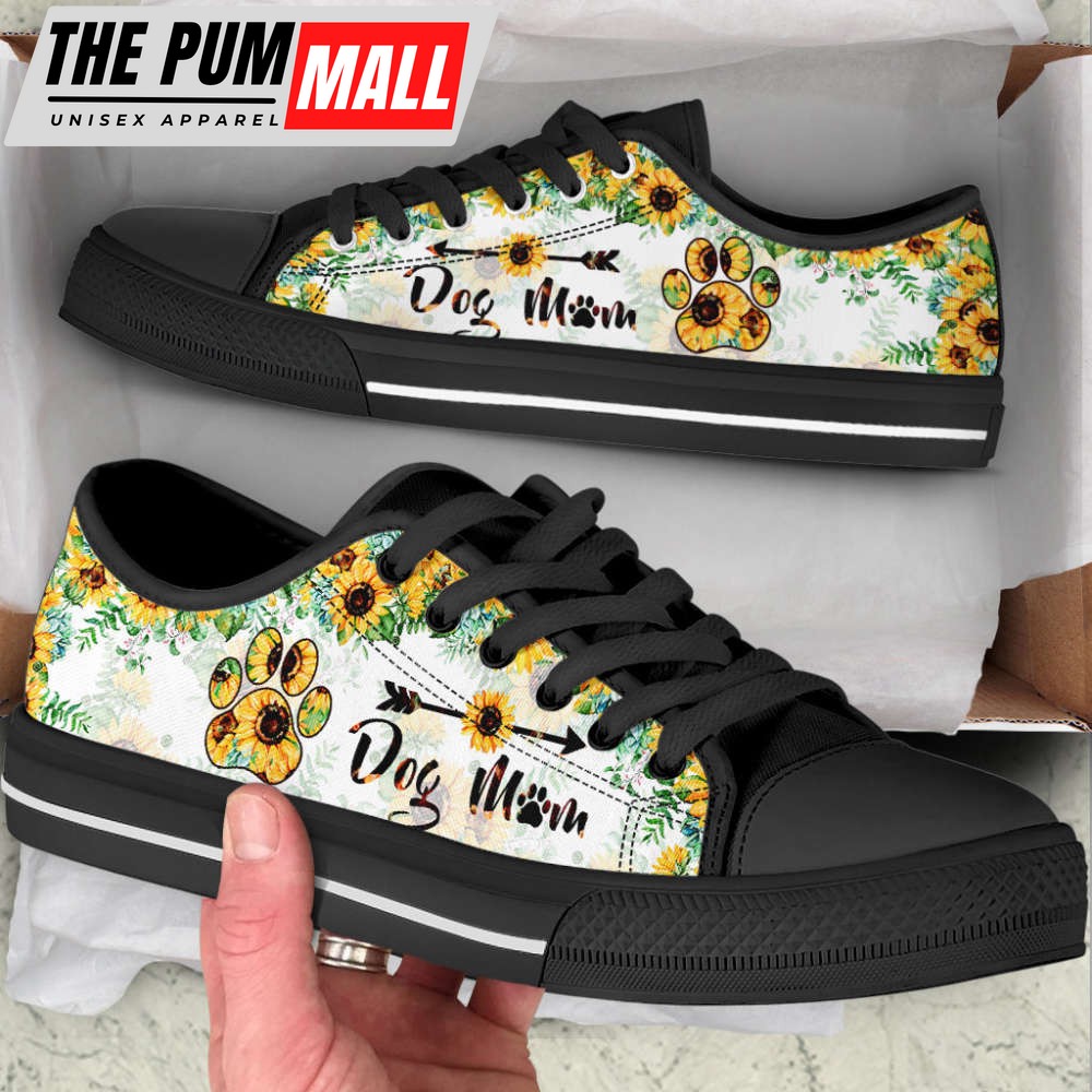 dog-mom-paw-sunflower-low-top-shoes-canvas-sneakers-casual-shoes-wrxcdmcu Dog Mom Paw Sunflower Low Top Shoes Canvas Sneakers Casual Shoes