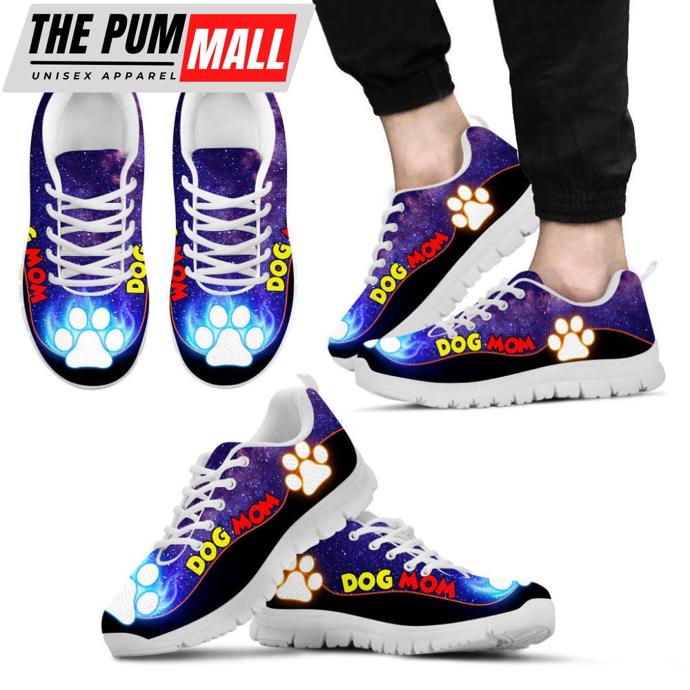 Dog Mom Shoes Bright Galaxy Sneakers Walking Running Lightweight Casual Shoes For Pet Lover